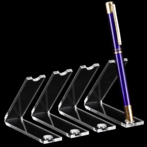 4 Piece Transparent Acrylic Pen Holder Display Stand